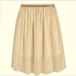 fabkids, Girls Cream and Gold Sparkle Long Skirt, L 8/10, Good Condition